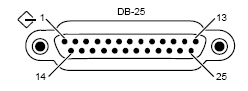 25 pin D-sub PC connector symbol