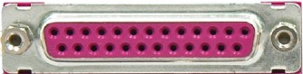 25 pin D-sub Female connector, Plug