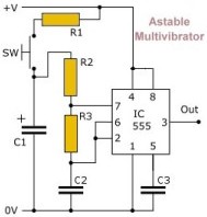 555 Reducing Frequency Astable Multivibrator