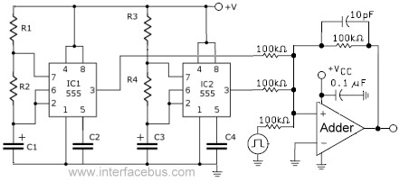 555 tone adder circuit schematic