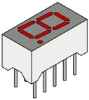 Red 7-Segment Display in a DIP package