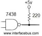 Open Collector 7438 IC Circuit