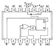 74L121 Monostable Multivibrator IC Chip Schematic