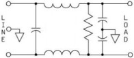 Standard EMI filter schematic used with AC power