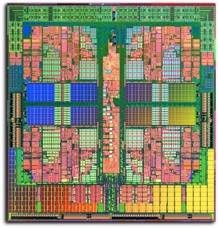 Quad-Core AMD Opteron processor Die, color image