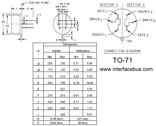 TO-71 Schematic and Pin Out and orientation