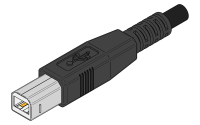 USB Type B Molded Connector Cable End
