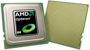 Quad-Core AMD Opteron processor (front and back, white background)
