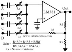 LM381 Audio Mixer Circuit design