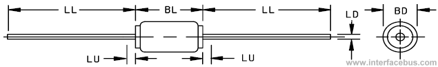 Axial Lead Diode Package used with MIL19500-356