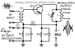 Transistor Base injection modulator circuit
