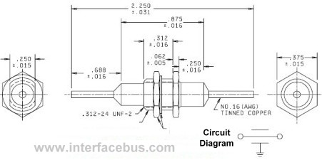 Chassis Mount Feed-Thru Capacitor Drawing