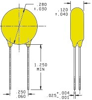Military Disk Capacitor Dimensions