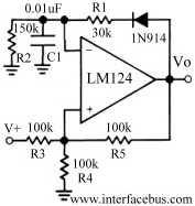 LM124 Square Pulse Generator Circuit, Dual Diode