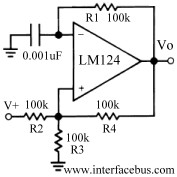LM124 Square Wave Oscillator circuit