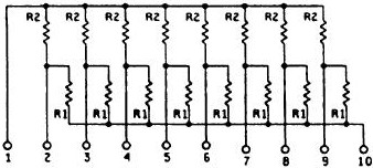 Schematic of a parallel resistor termination network