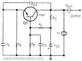 Common Base Pierce Oscillator circuit schematic