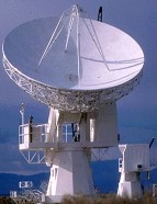 Large Radar Tracking Antenna Pedistal Supporting a Dish Antenna