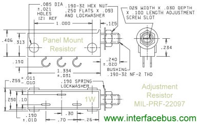 Hook-Terminated Adjustable Panel Mount Resistor. MIL-PRF-22097