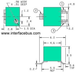 Square Body SMD Resistor Trimmer Case Drawing