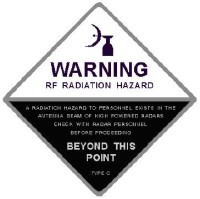 RF Hazard Label, Radiation Hazard Sign