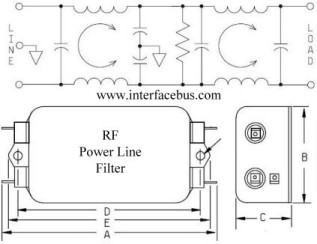 1A 250VAC AC Power Line EMI Filter Compact Raytheon 