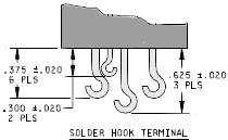 Graphic of a Solder Hook Terminal