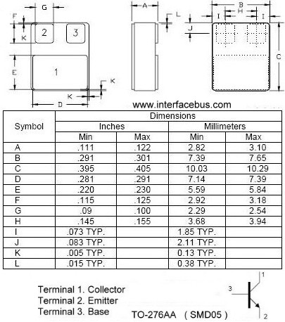Package Out-line and Dimensions for a TO-276 Transistor