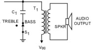 Simple audio tone control using one fixed capacitor
