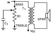 Variable Resistor Treble Control circuit