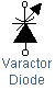 Graphic drawing of a Varactor Symbol